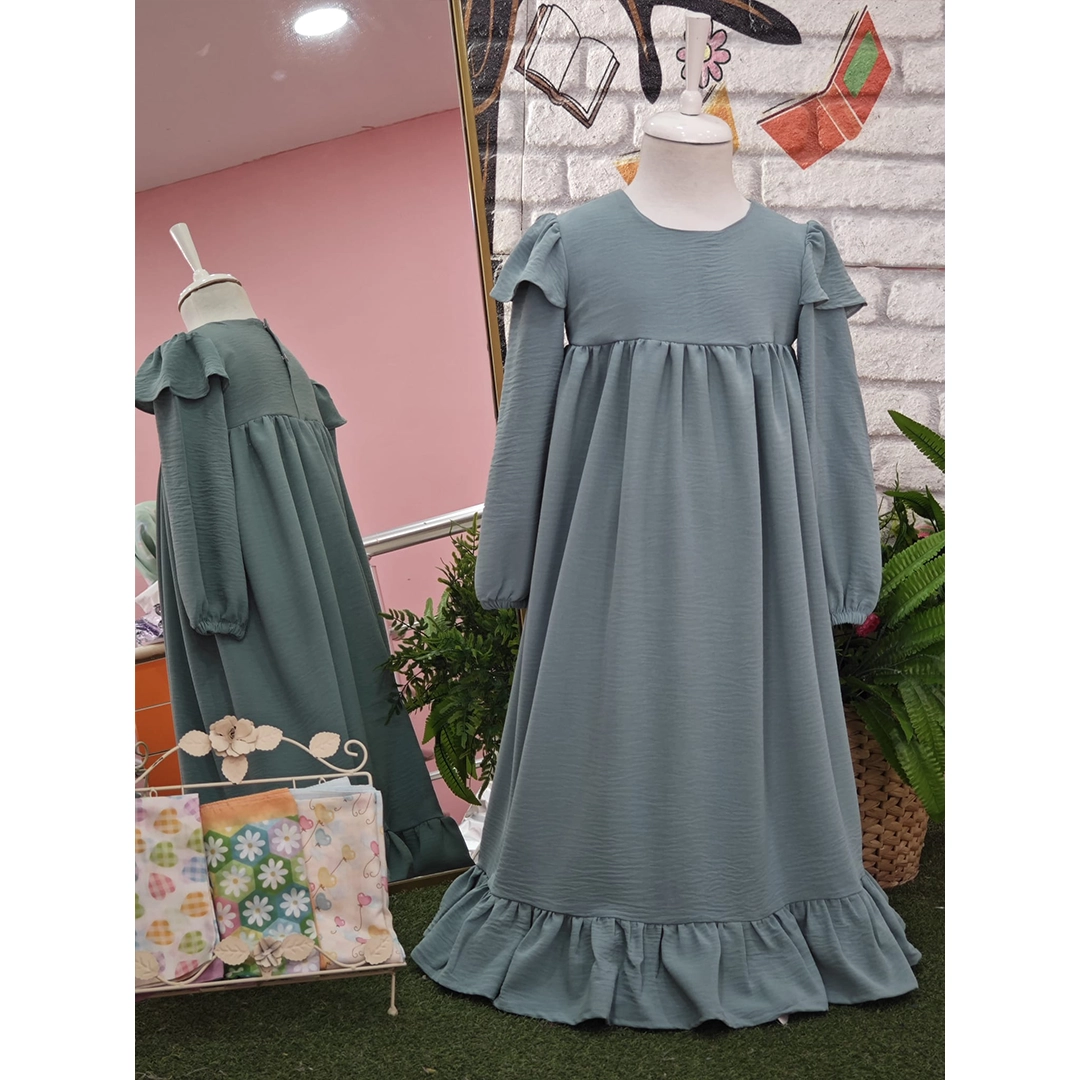 1 Su Yeşili Renk Elbise - Görsel 1