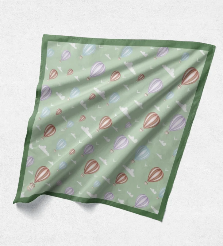 Yeşil Balonlu Çocuk Eşarbı