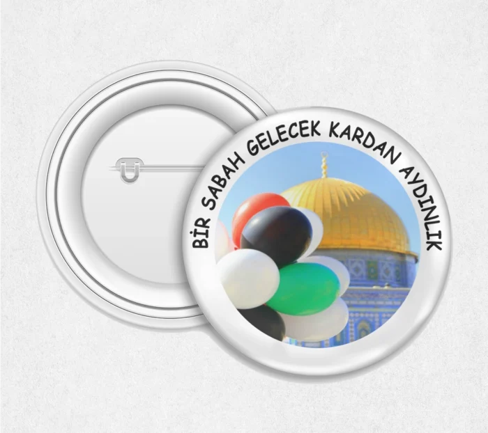 Bir Sabah Gelecek Kardan Aydınlık Buton Rozet