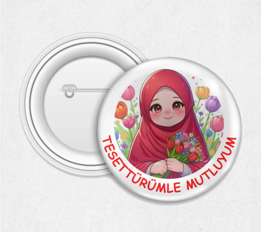 Tesettürümle Mutluyum Buton Rozet