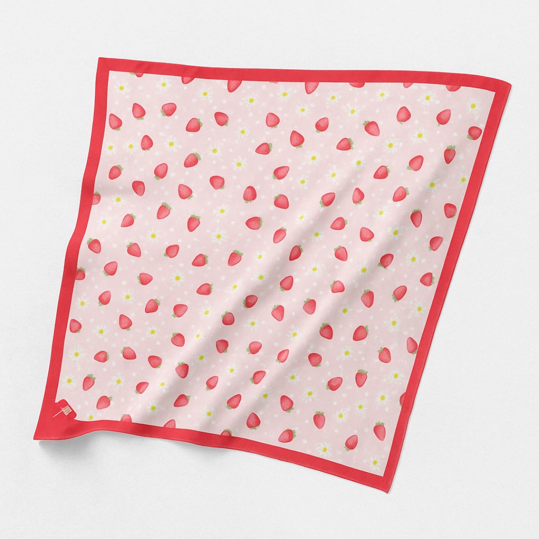 kırmızı çilekli çocuk eşarbı kırmızı çilekli çocuk eşarbı