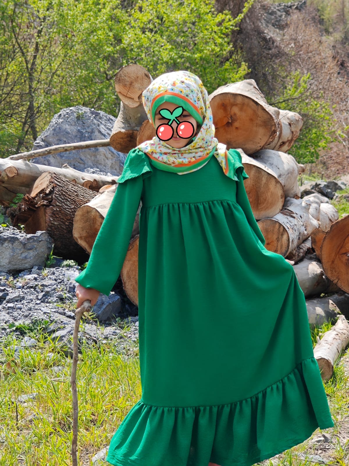 1e9f7bc2-dd06-41e1-8cd7-6394f6e730d6 DOĞA (çimen yeşili) ELBİSE - Görsel 1