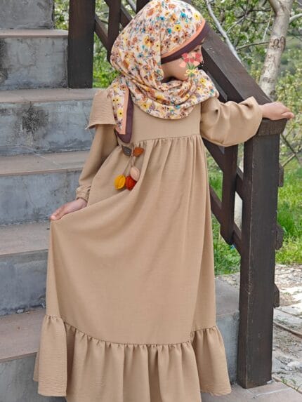 ÇALIKUŞU ( karamel rengi ) ELBİSE