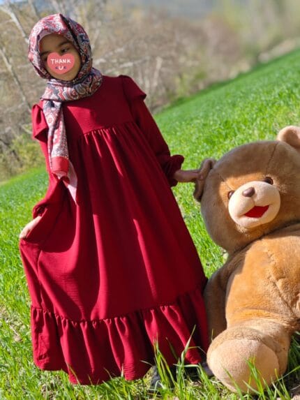 YAKUT (KOYU KIRMIZI) ELBİSE