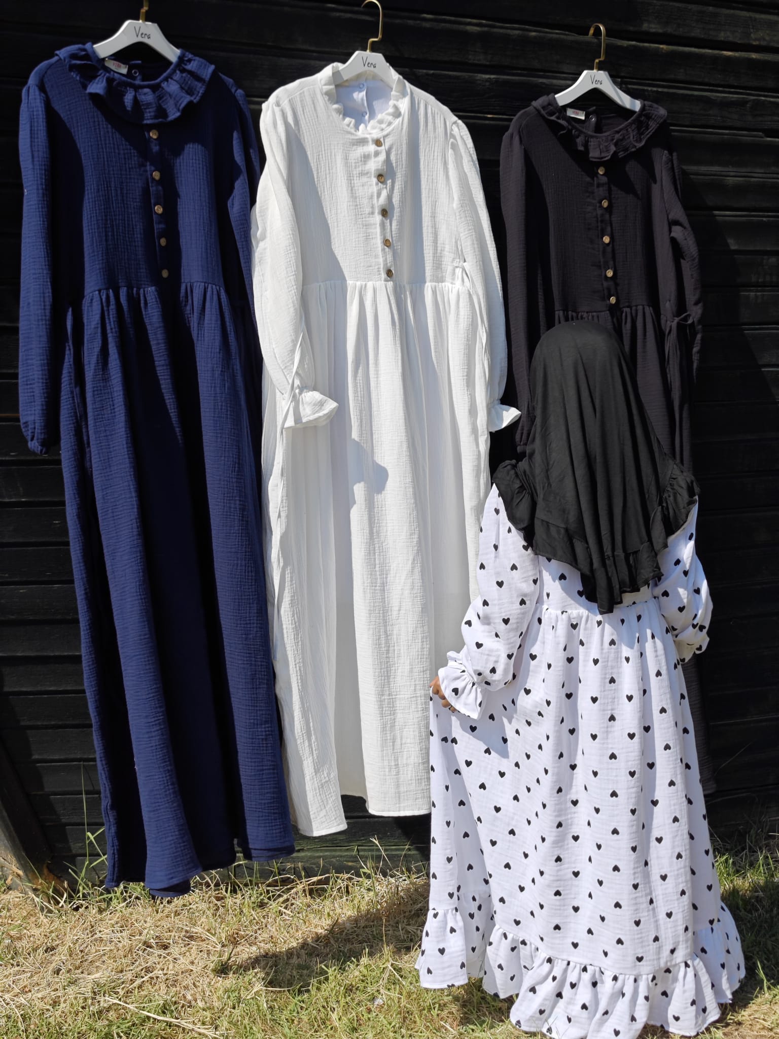 76de6b2d-31c7-4b6e-8736-8516aa8184fd SİYAH MÜSLİN ELBİSE (YETİŞKİN) - Görsel 1