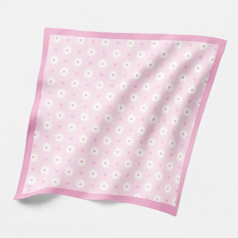 pembe çiçek bahçesi çocuk eşarp