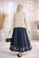 DEKORATİF CEPLİ  KREM HIRKA - Görsel 3