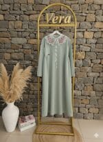 GÜNSELİ YEŞİL ELBİSE