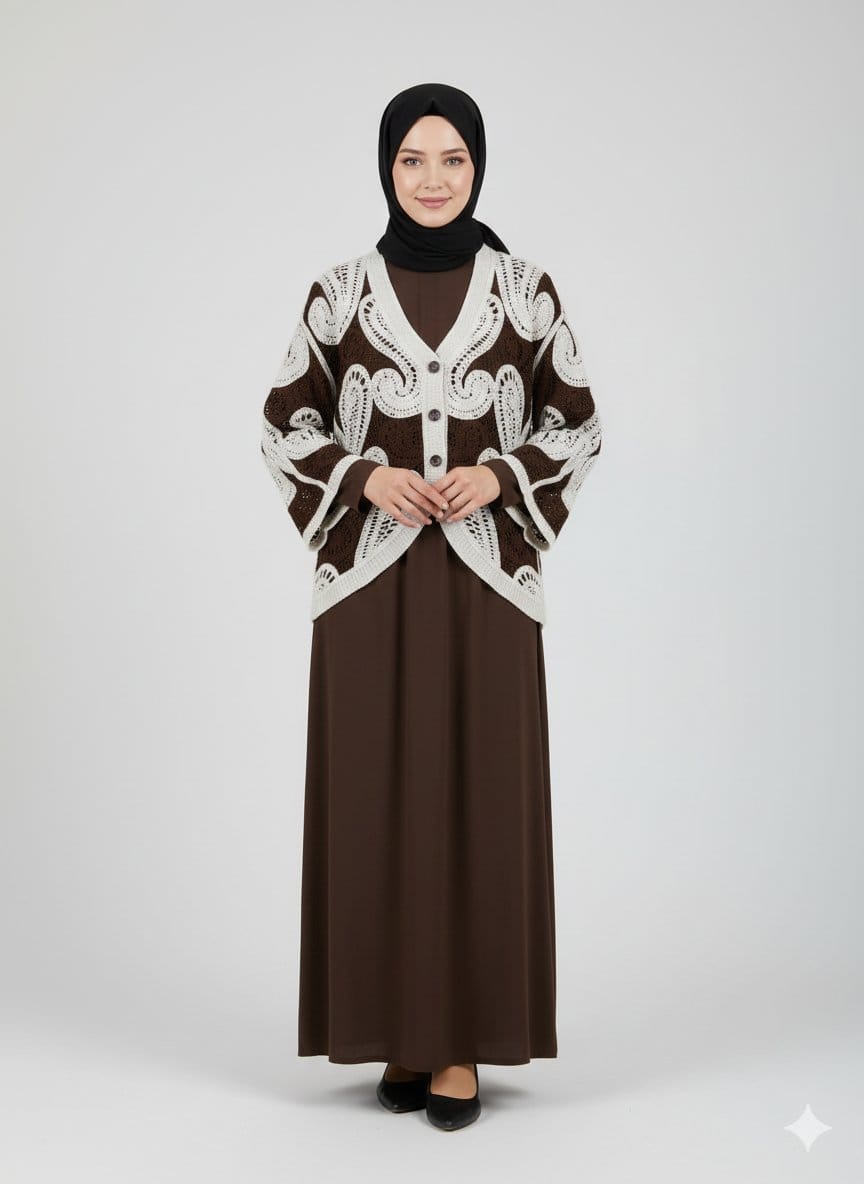 2025/12/7675.jpg KREM KAHVE DANTEL HIRKA - Görsel 1