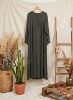 ANTRASİT KUPRA ELBİSE