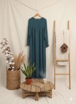 YEŞİL KUPRA ELBİSE