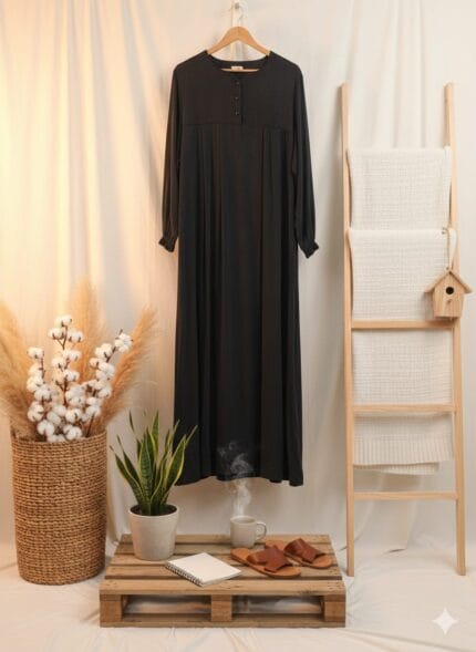 SİYAH KUPRA ELBİSE