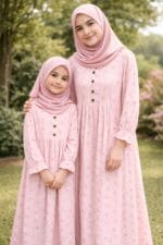 ÇOCUK MÜSLİN ELBİSE PEMBE