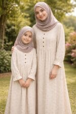 ÇOCUK MÜSLİN ELBİSE (kahve zemin üzerine)