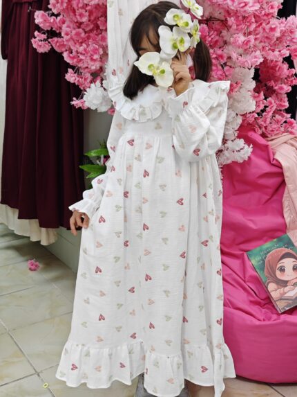 RENKLİ KALPLİ,BEYAZ MÜSLİN