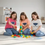 Çocuk Baskılı Tişört ve Geniş Paça Kot Takım