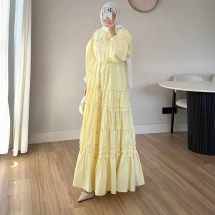 Fırfırlı Uzun Gömlek Elbise