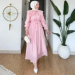 Fırfırlı Uzun Kollu Tesettür Elbise