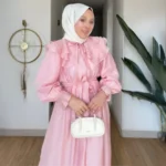 Fırfırlı Uzun Kollu Tesettür Elbise - Görsel 2