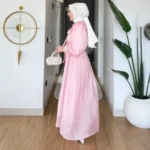 Fırfırlı Uzun Kollu Tesettür Elbise - Görsel 3