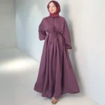 Kușaklı Pileli Ferace Elbise - Görsel 2