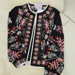 Yazlık Nakışlı Siyah Kadın Ceket - Görsel 3