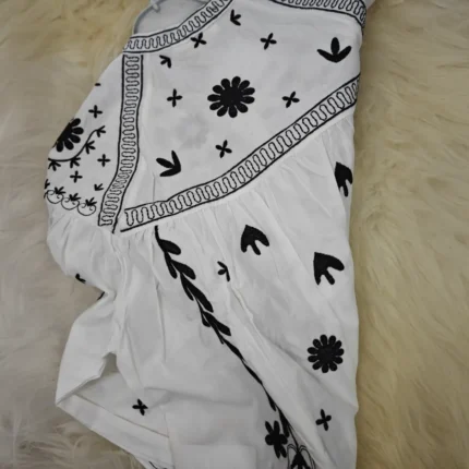 Yazlık Pamuk Nakışlı Desenli Gömlek