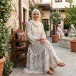 Yazlık Tesettür Roba Detaylı Astarlı Elbise - Görsel 2