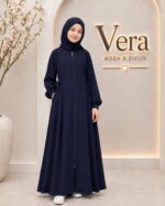 LACİVERT YANDAN BAĞLAMALI FERACE