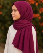 PLİSELİ PRATİK PENYE ŞAL BORDO
