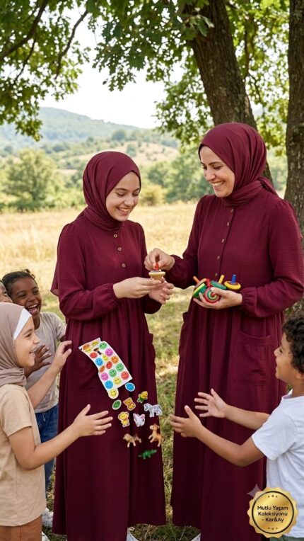 BORDO CEPLİ ELBİSE