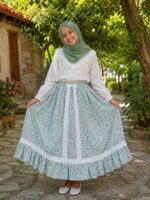 ÇİÇEKLİ YEŞİL ETEK
