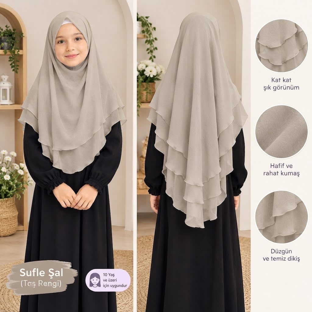 6790decf-16f5-4e90-99b3-6bceb49b8069 TAŞ RENGİ ÇOCUK SUFLE - Görsel 1