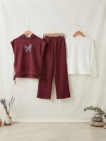 YANDAN BAĞLAMALI SPOR EŞOFMAN BORDO
